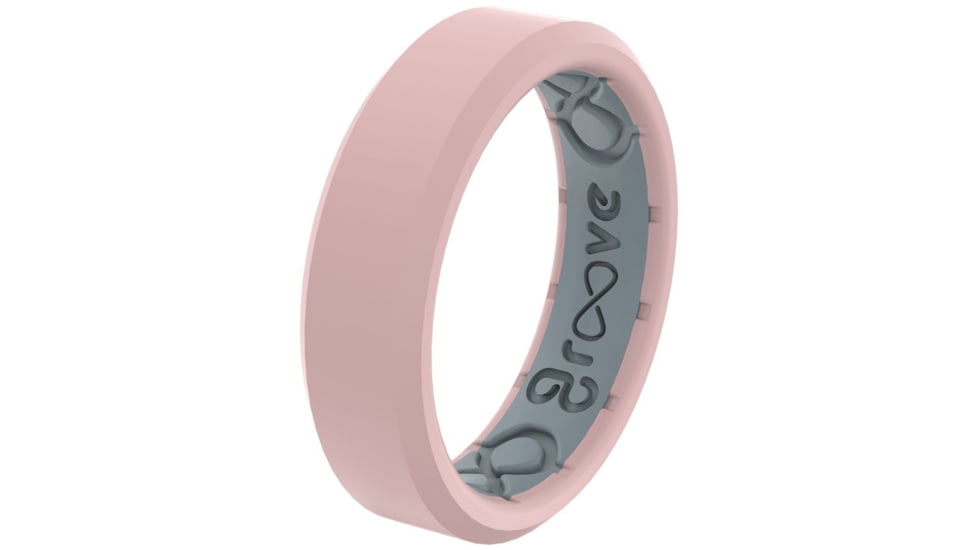 Groove Life Edge Thin Rose Quartz Silicone Ring, Pink, 08, 52506