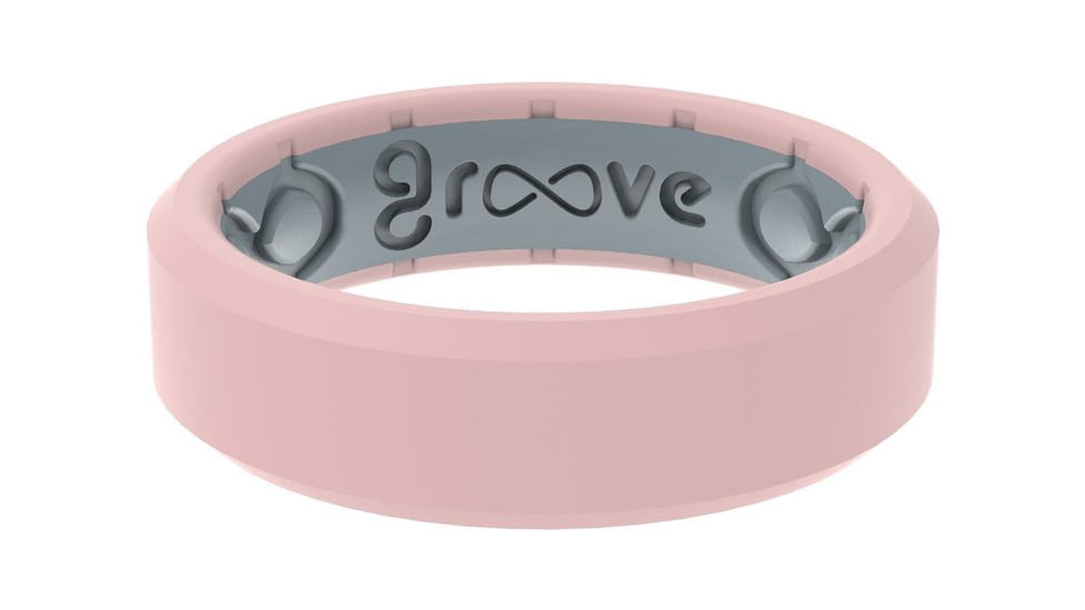 Groove Life Edge Thin Rose Quartz Silicone Ring, Pink, 08, 52506