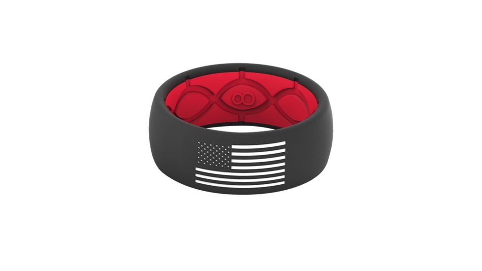 Groove Life Original - America Silicone Ring, White Fill, Midnight Black/Red, 13 TGV-RNG-OR-AM-BRW- 13
