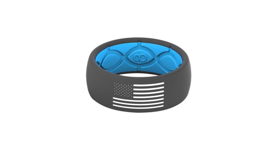 Groove Life Original - America Silicone Ring, White Fill, Deep Stone/Blue/Grey, 11 TGV-RNG-OR-AM-GBW-11