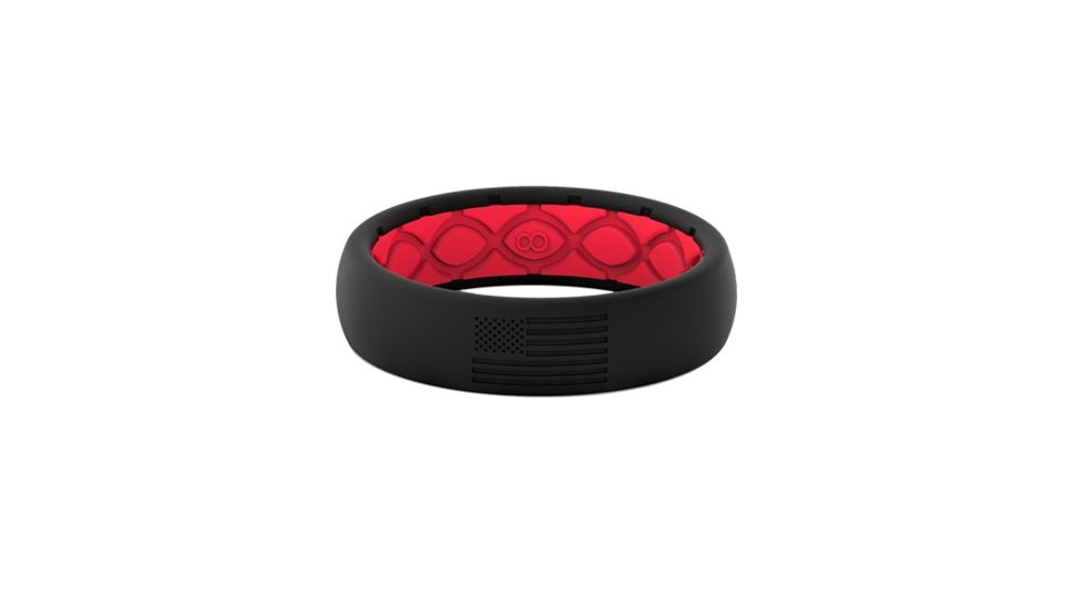 Groove Life Thin - America No Fill Silicone Ring, Black/Red, 5 TGV-RNG-TN-AM-BR-NF- 05