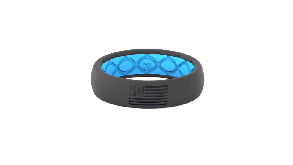 Groove Life Thin - America No Fill Silicone Ring, Deep Stone/Blue/Grey, 4 TGV-RNG-TN-AM-GB-NF-04