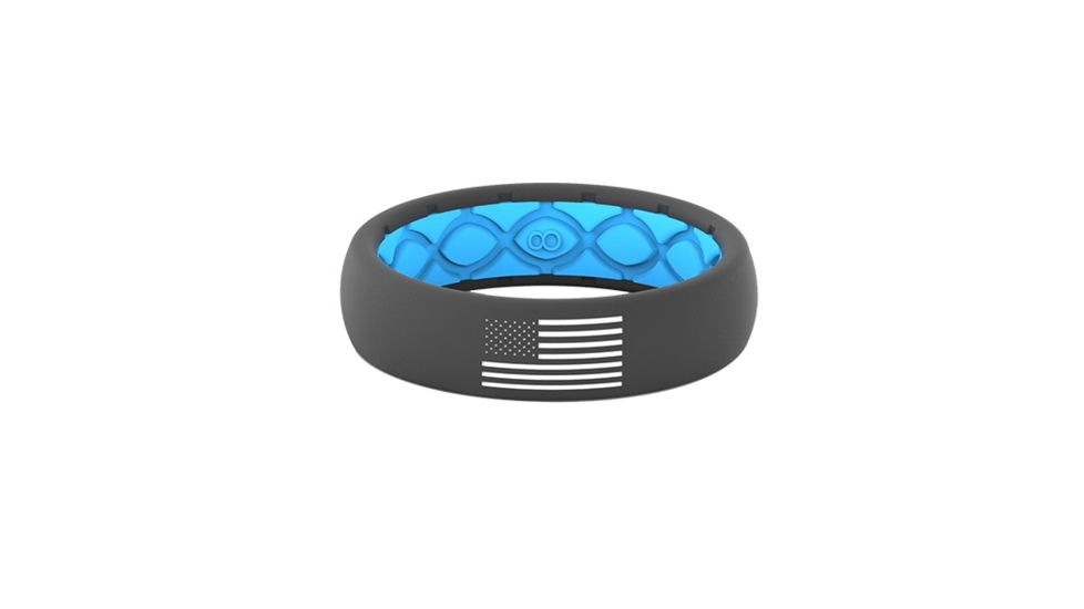 Groove Life Thin - America White Fill Silicone Ring, Deep Stone/Blue/Grey, 5 TGV-RNG-TN-AM-GBW- 05