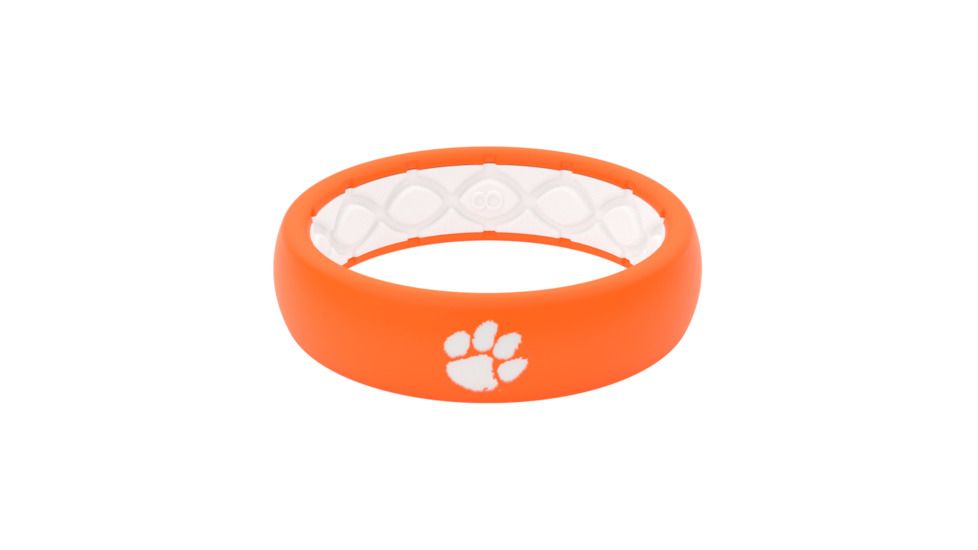 Groove Life Thin - Collegiate Clemson Full Logo Silicone Ring, Orange/White, 6, 11418