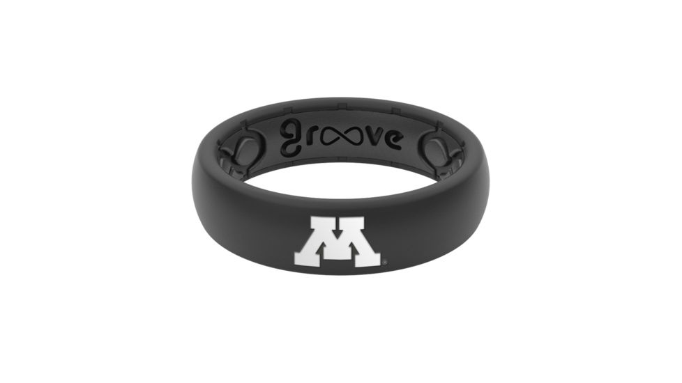 Groove Life Thin - Collegiate Minnesota Silicone Ring, Black, 10 TGV-RNG-TN-CL-MINN-BK-10