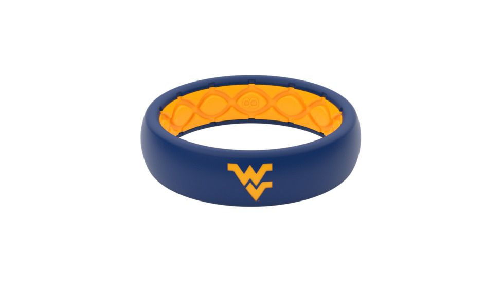 Groove Life Thin - Collegiate West Virginia Blue Full Logo Silicone Ring, Blue/Gold, 9, 12859