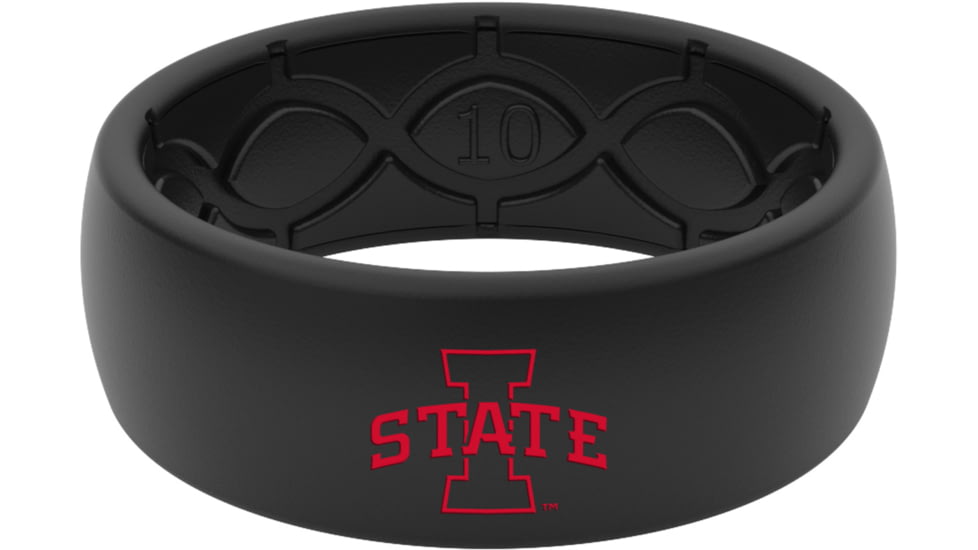 Groove Life Thin Iowa State Color Logo Silicone Ring, Black, 07, 58348