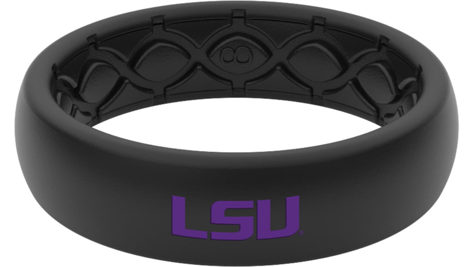 Groove Life Thin LSU Color Full Logo Silicone Ring, Black, 06, 57709