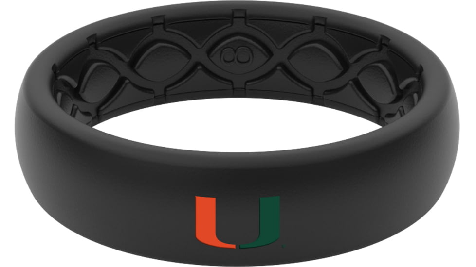 Groove Life Thin Miami Color Logo Silicone Ring, Black, 10, 57884