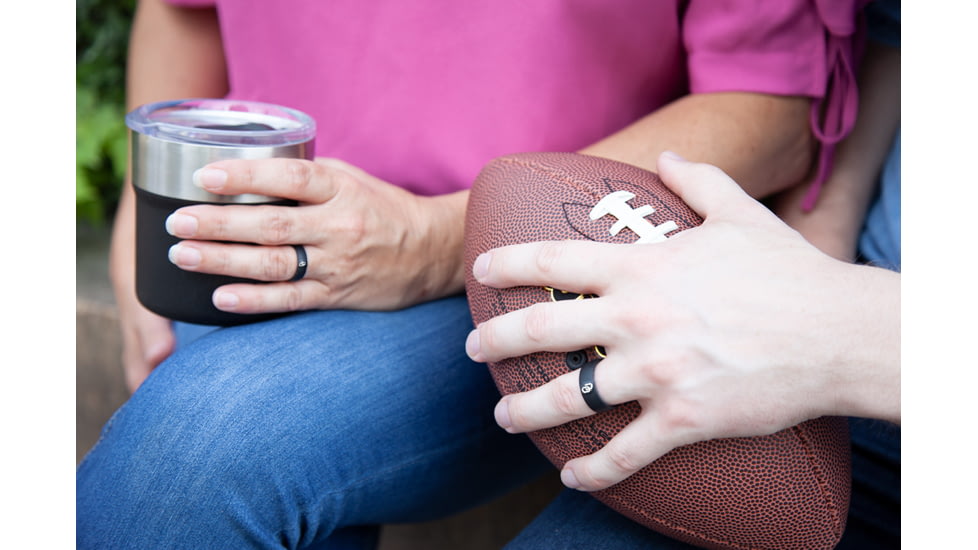 Groove Life Thin Oklahoma White Logo Silicone Ring, Black, 10, 12358