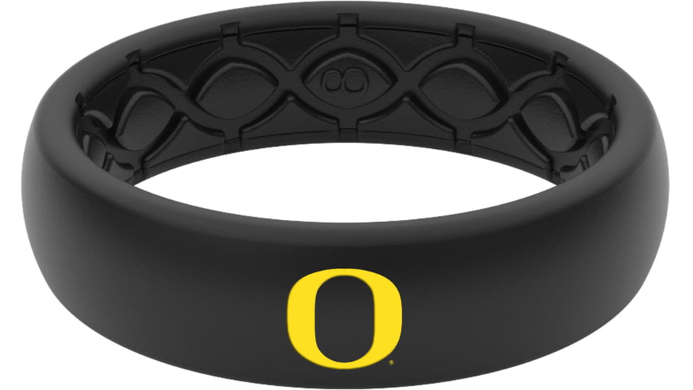 Groove Life Thin Oregon Color Logo Silicone Ring, Black, 07, 58553
