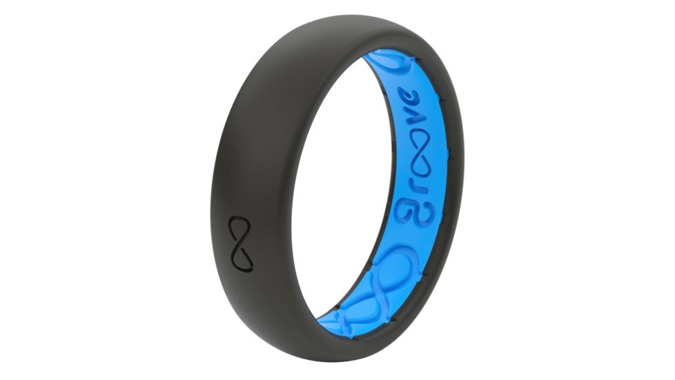 Groove Life Thin Silicone Ring, Midnight Black/Blue, 4 TGV-RNG-TN-BLK-DBL-04