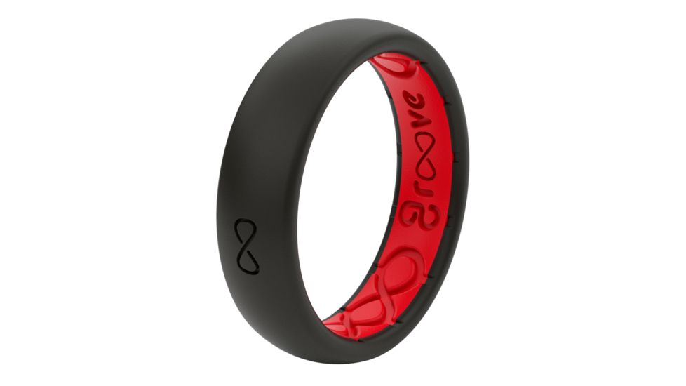 Groove Life Thin Silicone Ring, Black/Red, 4 TGV-RNG-TN-BLK-RED-04