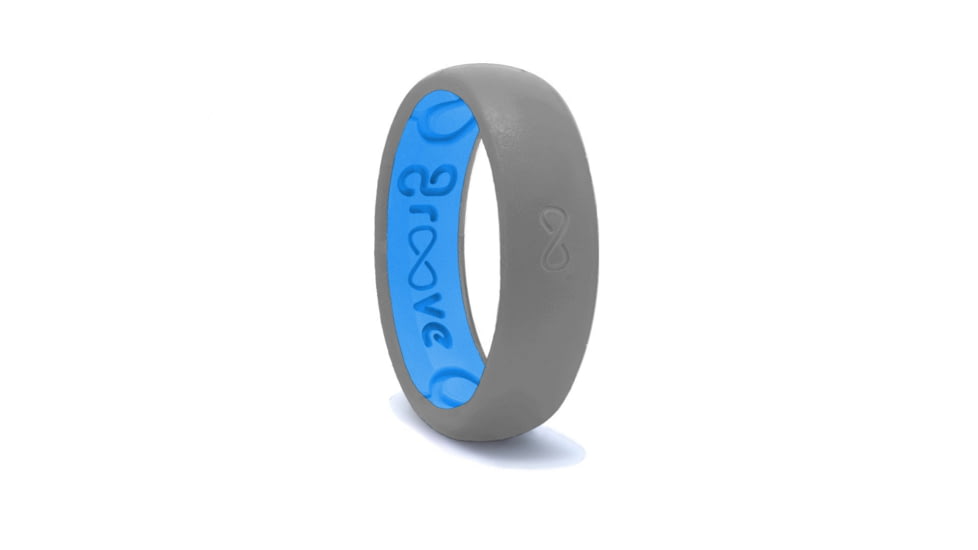 Groove Life Thin Silicone Ring, Storm Grey/Glacier Blue, 4 TGV-RNG-TN-GRY-BLU-04