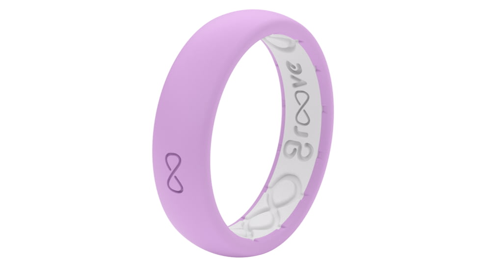 Groove Life Thin Silicone Ring, Lavender Purple/Snow, 4 TGV-RNG-TN-LVD-WHT-04