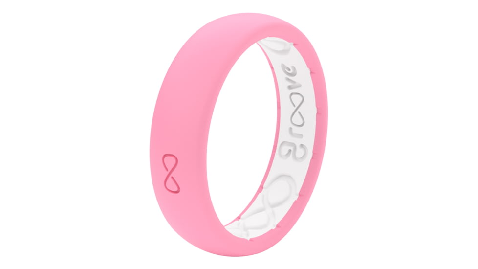 Groove Life Thin Silicone Ring, Punchy Pink/White, 4 TGV-RNG-TN-PNK-WHT-04