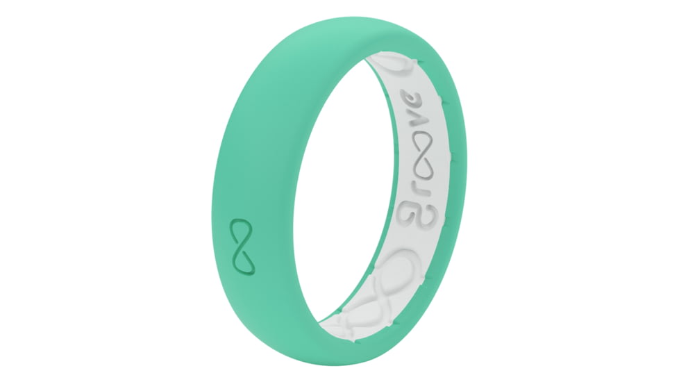Groove Life Thin Silicone Ring, Seafoam/White, 4 TGV-RNG-TN-SFM-WHT-04
