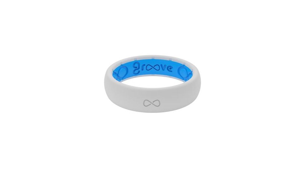 Groove Life Thin Silicone Ring, White/Glacier Blue, 4, 92700