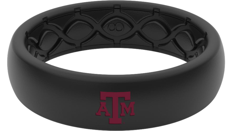 Groove Life Thin Texas A&amp;M Color Logo Silicone Ring, Black, 06, 58409