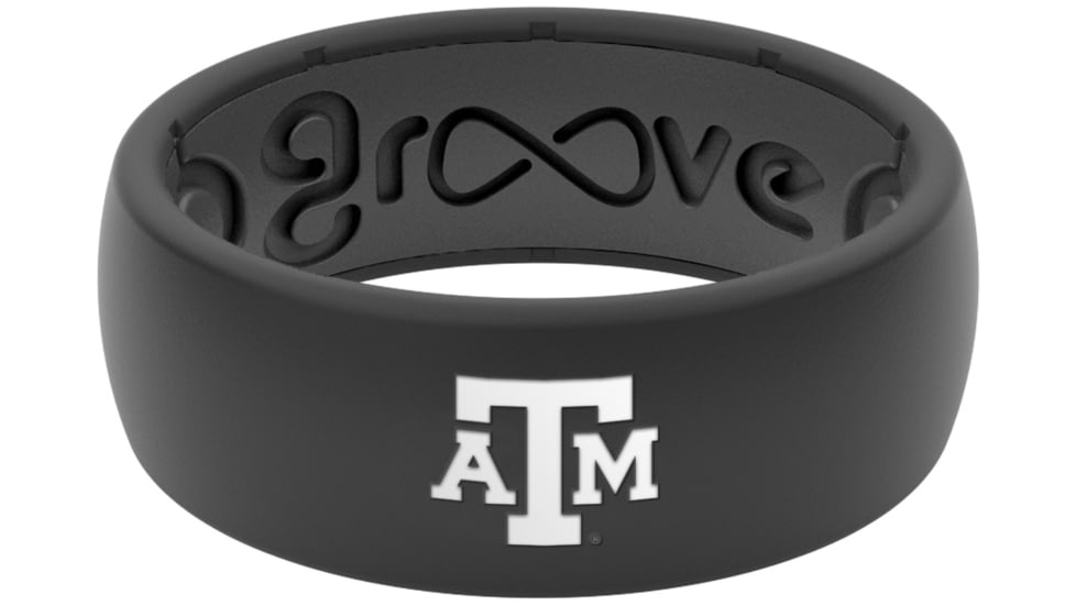 Groove Life Thin Texas A&amp;M Color Logo Silicone Ring, Black, 10, 58447