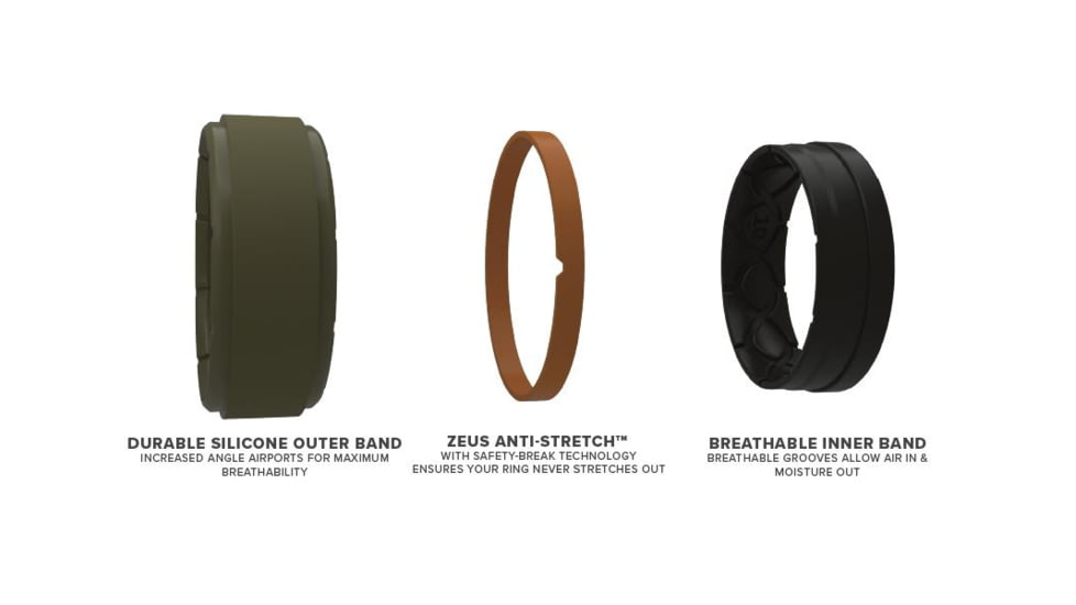 Groove Life Zeus Edge Silicone Ring, Green, 11, R10-010-11