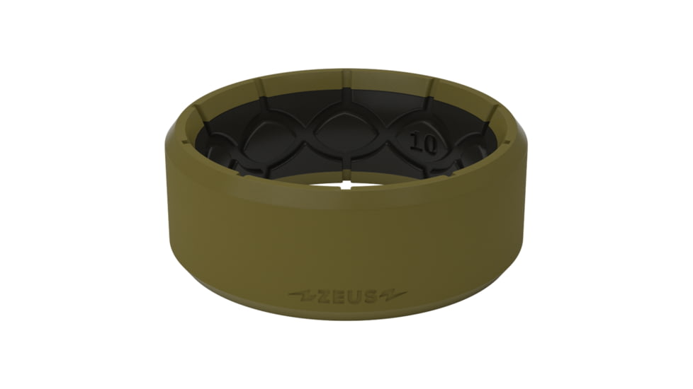 Groove Life Zeus Edge Silicone Ring, Olive Drab/Black, 12, R10-010-12