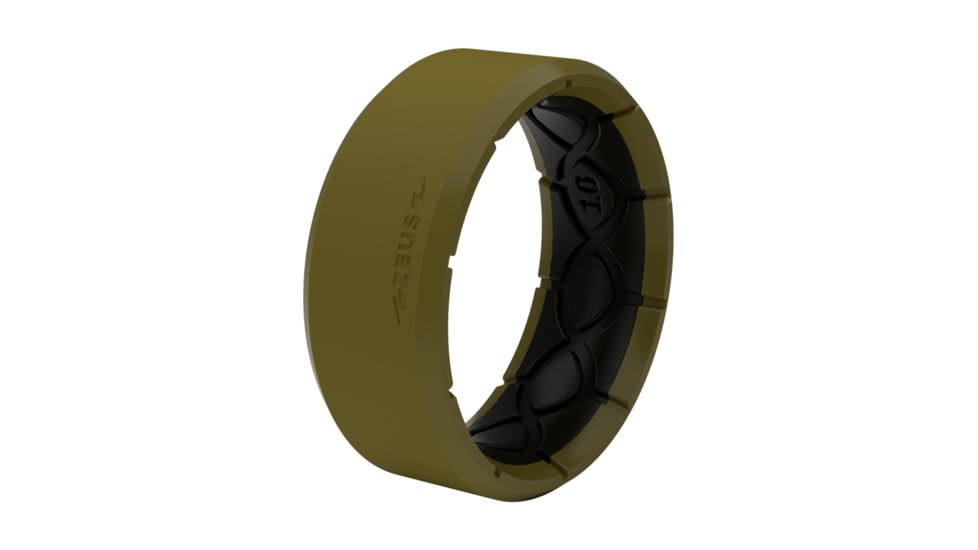 Groove Life Zeus Edge Silicone Ring, Olive Drab/Black, 12, R10-010-12