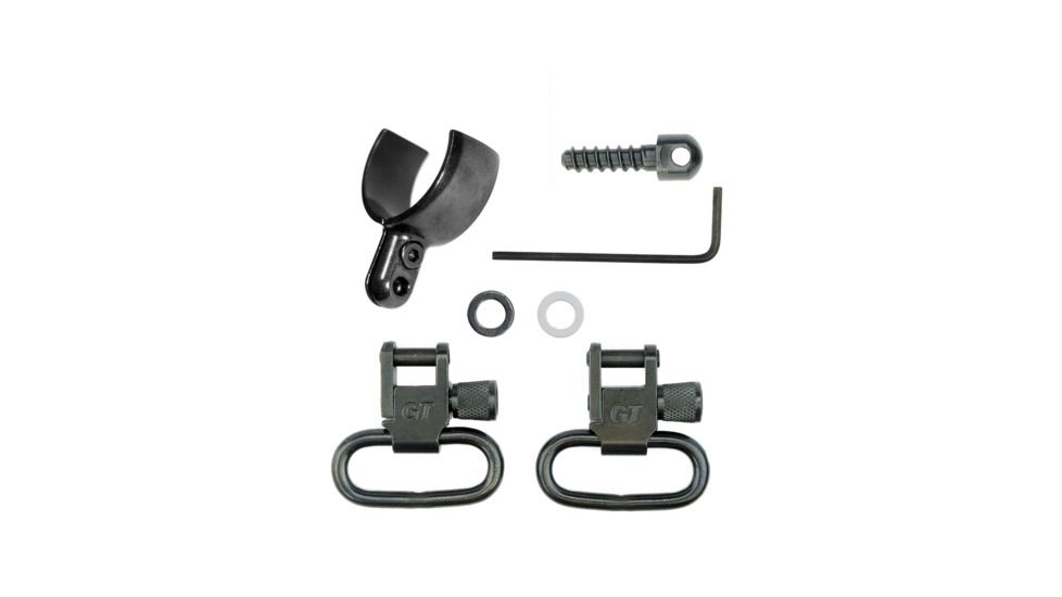 GrovTec US .585-.635in 2 Piece Barrel Band Swivel Set, Black, GTSW301