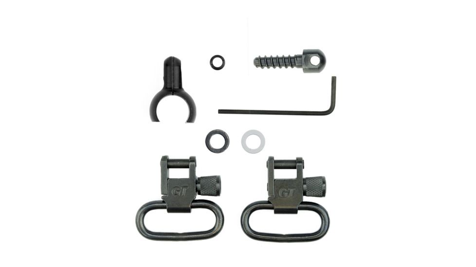 GrovTec US Two-Piece Barrel Band Swivel Set, .585 - .635 Diameter, 1in Loop, Black, GTSW301