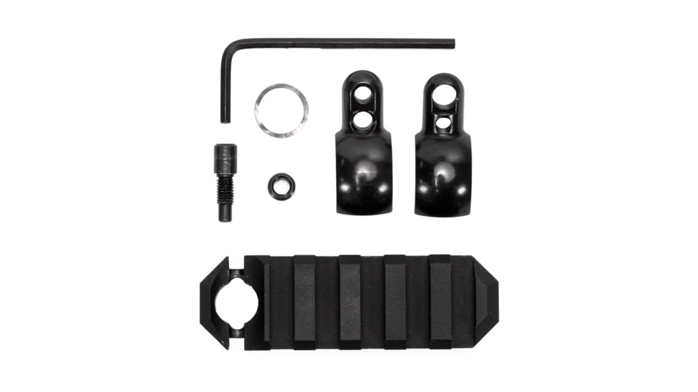 GrovTec US .675 - .725in Tube Mount Rail Barrel Band Mounted Picatinny Rail, Black, GTSW328