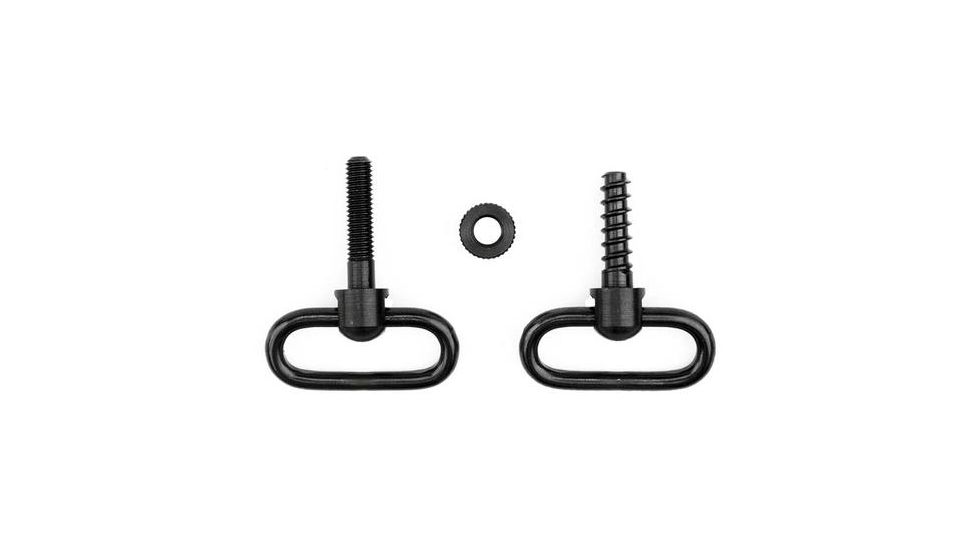 GrovTec US Non-Detachable Locking Swivel Set, 1in Loop, Machine Screw Forend, Black, GTSW76