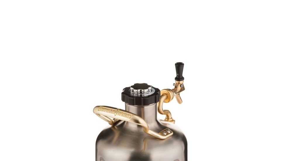 Growlerwerks uKeg 128 oz Pressurized Growler, Stainless Steel GWA1002-ST-NB-00