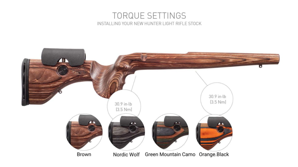 GRS Rifle Stocks Hunter Light Rifle Stocks, Remington 700 BDL, Short Action, Brown, GRS105162