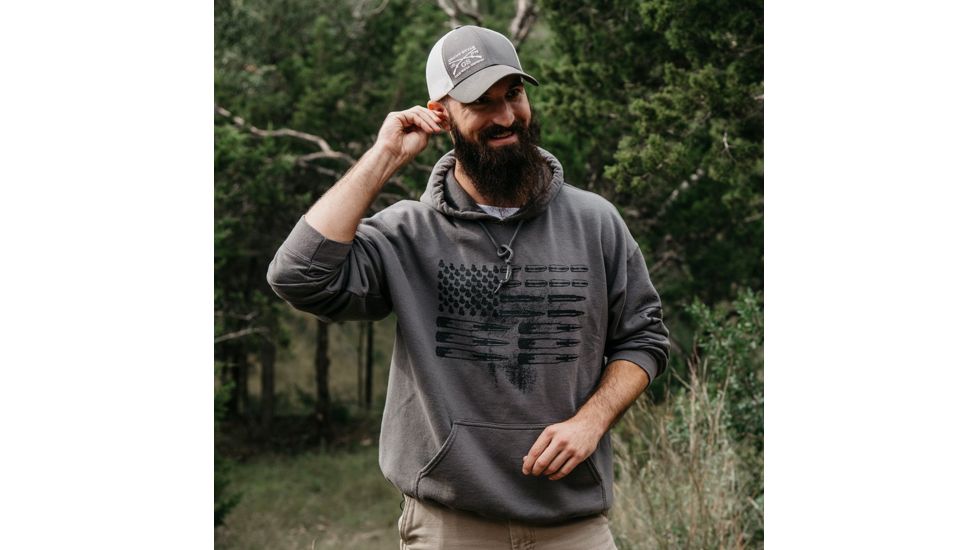Grunt Style Ammo Flag Hoodie 2.0 - Men's, Grey, 2XL GS1501-2XL