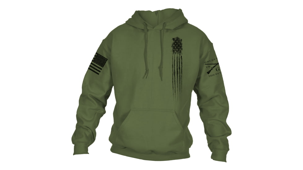 Grunt Style Beast Flag Hoodie - Mens, Military Green, 2XL, GS3594-2XL