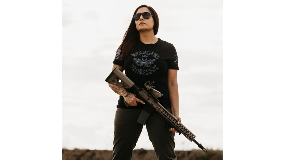 Grunt Style Beautiful and Dangerous Tee Shirt- Womens, Black, Small, GS3884-S