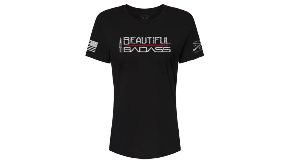 Grunt Style Beautiful Badass Relaxed Tee Shirt - Womens, Black, Small, GS4342-S