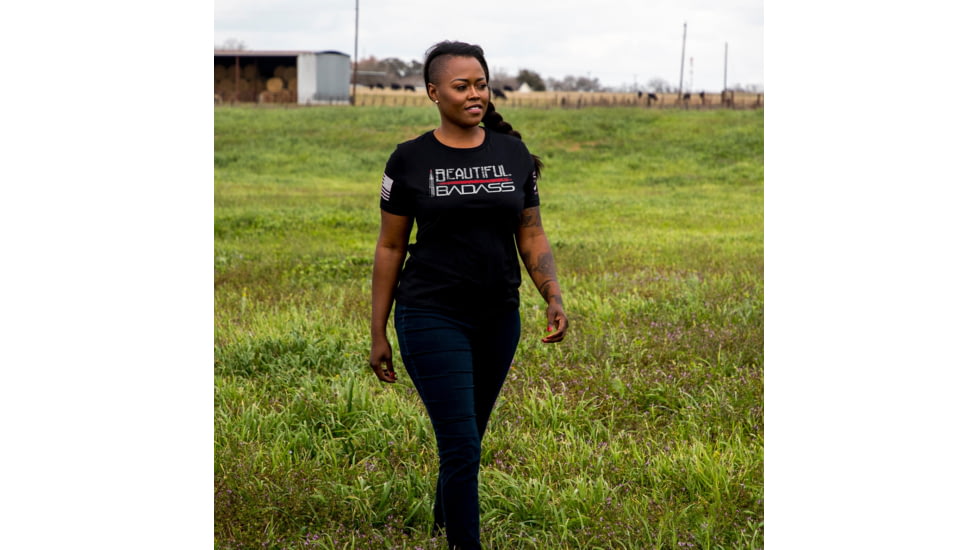 Grunt Style Beautiful Badass Relaxed Tee Shirt - Women's, Black, Small, GS4342-S