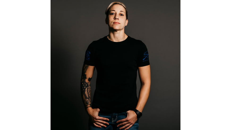 Grunt Style Blue Shield T-Shirt - Womens, Black, 3XL, GS3074-3XL