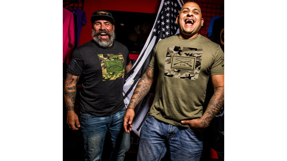 Grunt Style GS Multicam Logo T-Shirt - Mens, Military Green, Large, GS3907-L