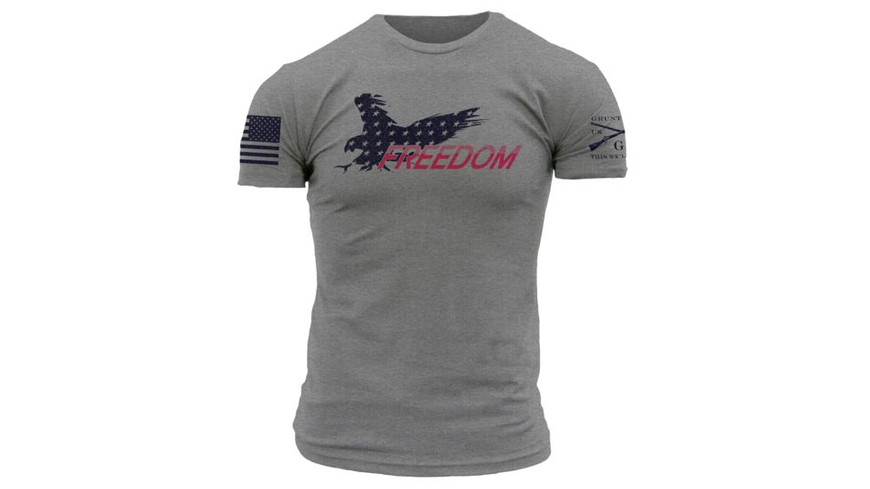 Grunt Style Men's Eagle of Freedom Tee Shirt, Heather Charcoal, Large GS2064-L
