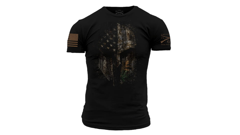 Grunt Style Realtree Edge American Spartan Short Sleeve T-Shirt - Mens, Black, Extra Large, GS3649-XL