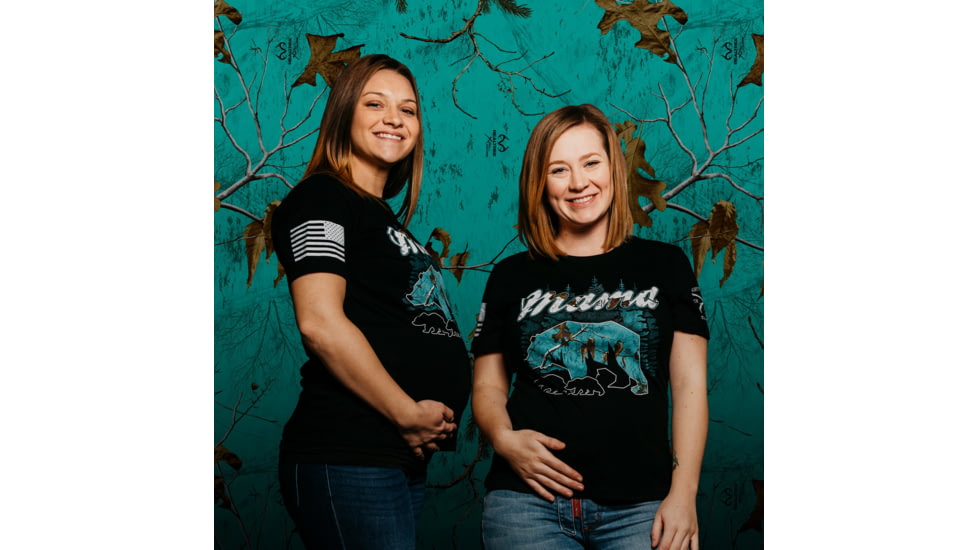 Grunt Style Realtree Xtra Sea Glass Mama Bear T-Shirt - Womens, Black, Large, GS2978-L