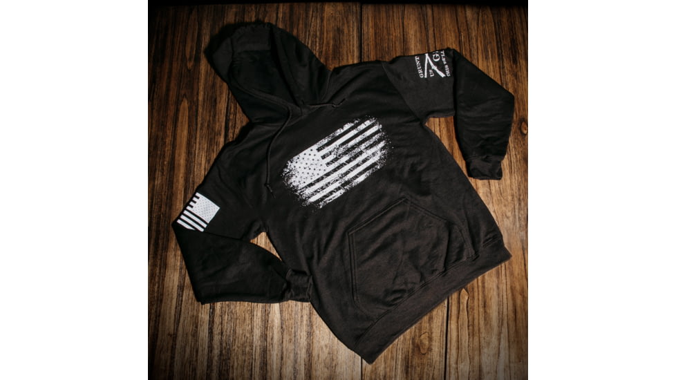 Grunt Style Vintage American Hoodie - Mens, Black, 2XL, GS3591-2XL
