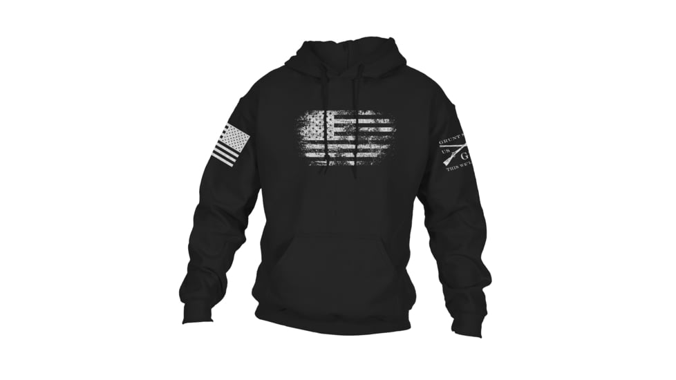 Grunt Style Vintage American Hoodie - Mens, Black, 2XL, GS3591-2XL