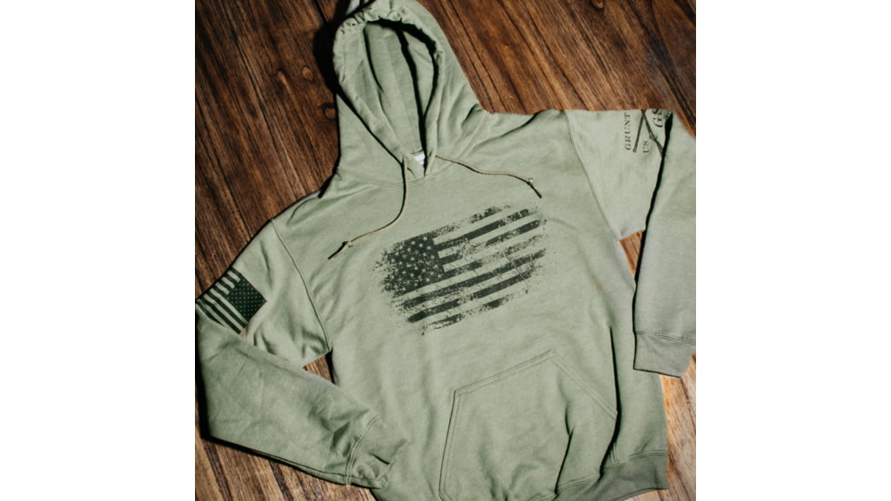 Grunt Style Vintage American Hoodie - Mens, Military Green, 3XL, GS3592-3XL