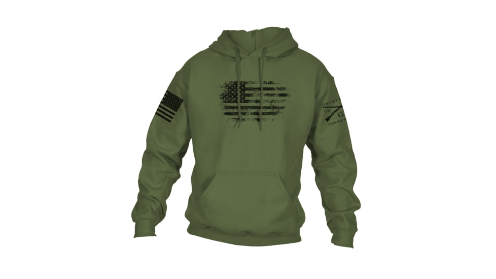 Grunt Style Vintage American Hoodie - Mens, Military Green, 3XL, GS3592-3XL