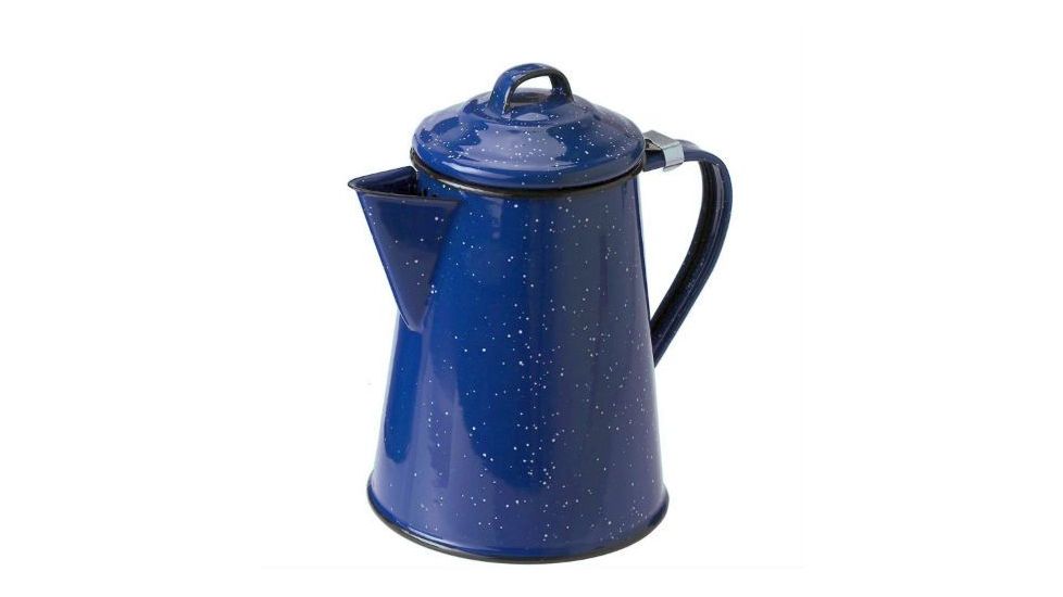 GSI Blue Enamel Coffee Pot, 3 Cup, Blue, Enameled Steel, 2 Year MFG Warranty, GSI-15134