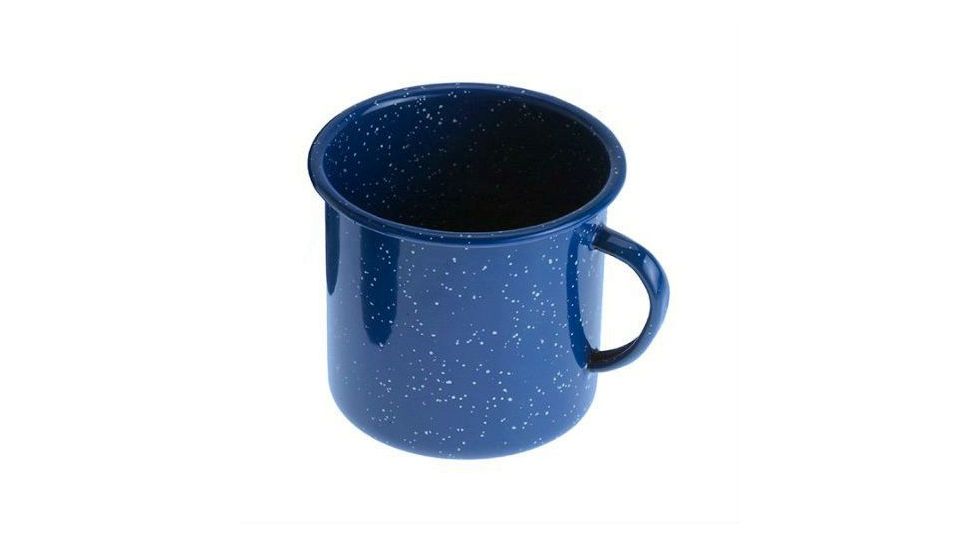 GSI Blue Enamel Cup, 18oz, Stuz-Blss, Enameled Steel, 2 Year MFG Warranty, GSI-13209