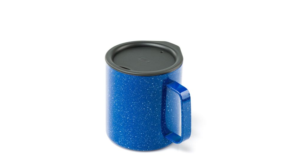 GSI Glacier Stainless 15oz Camping Double Wall Cup, Blue Speckle, 63242